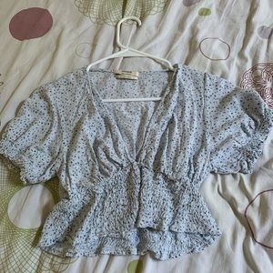 SOLD Pull and Bear Floral Peasant Top